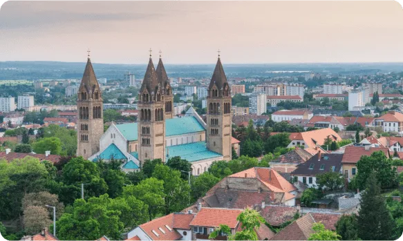 View of the city of Pécs.